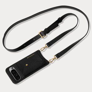 Bandolier phone crossbody size Pixel 9 Pro - Like-new Condition - black and gold